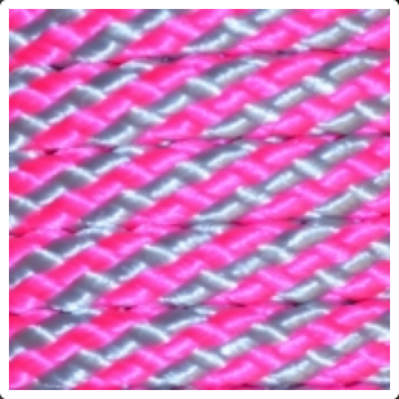 PPM touw 8 mm roze/zilvergrijs streep